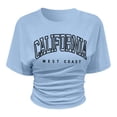 thumbnail image 4 of Trendfront Womens California Graphic T Shirt Letter Print Varsity College Style Crewneck Short Sleeve Tee Retro Casual Streetwear Summer Tops, 4 of 4