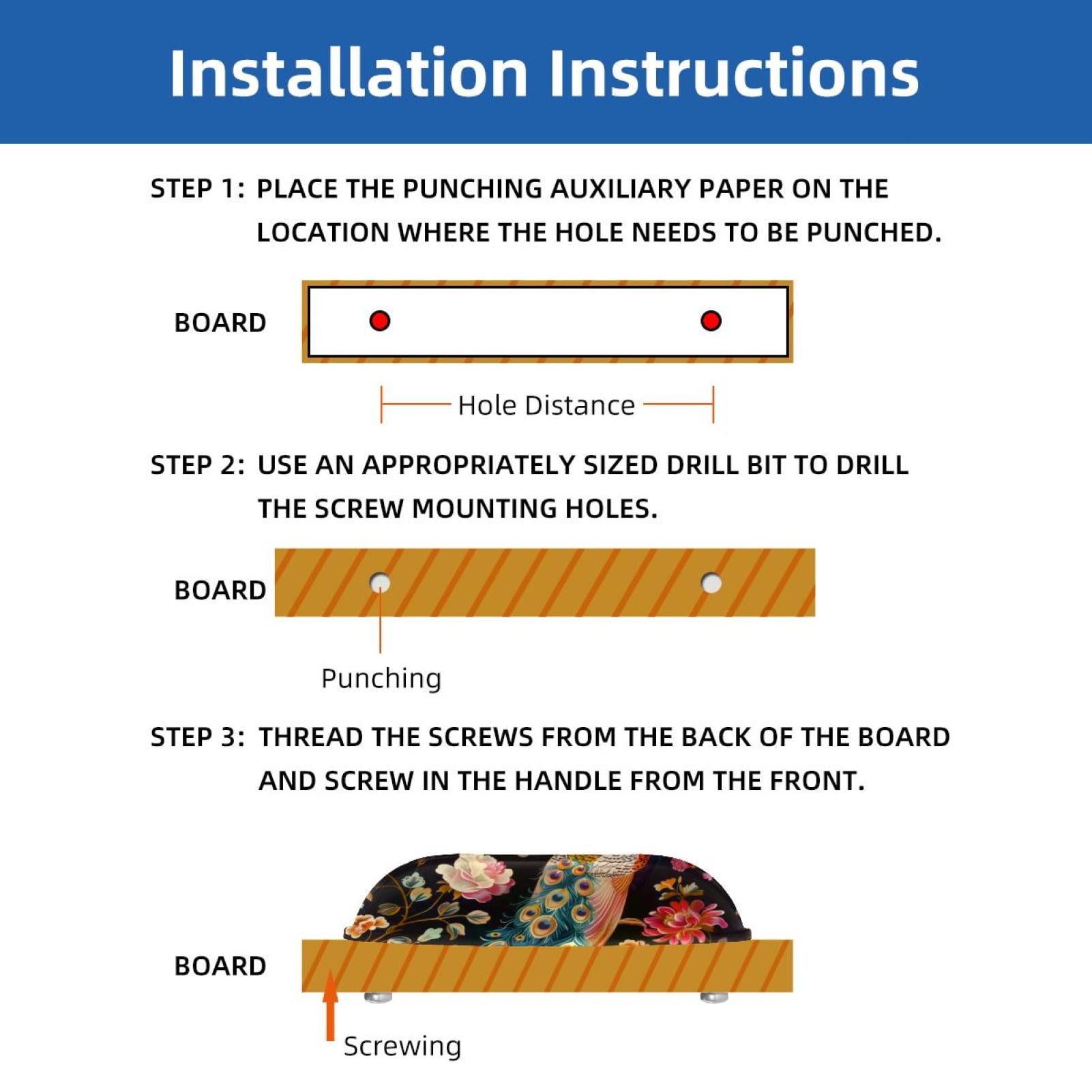 PhooArto 6 Pcs Cup Drawer Pulls, Peacock Flowers Pattern Shell Shape Handles Cabinet Knobs for Dresser Cupboard Closet Wardrobe with Screws