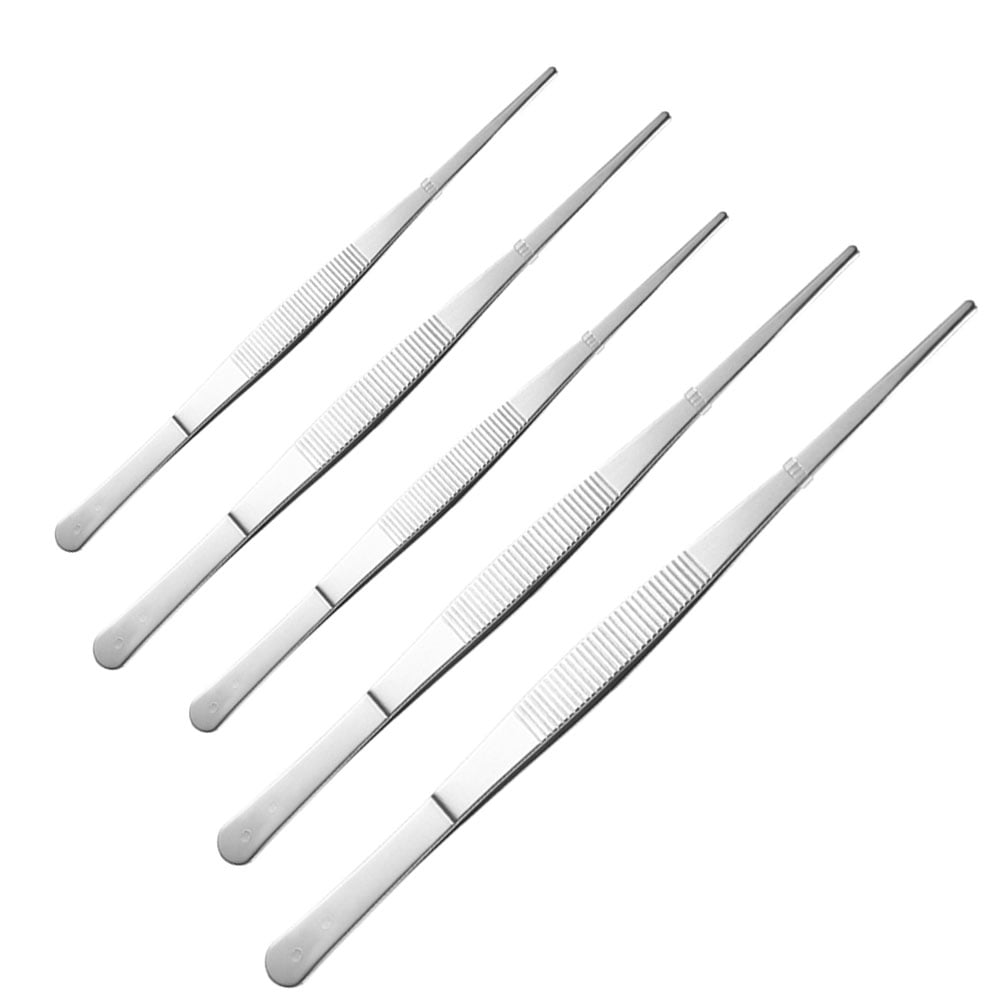COOPHYA Bending Tweezers Silver Repairing Gardening Tools 5Pcs 9.8In