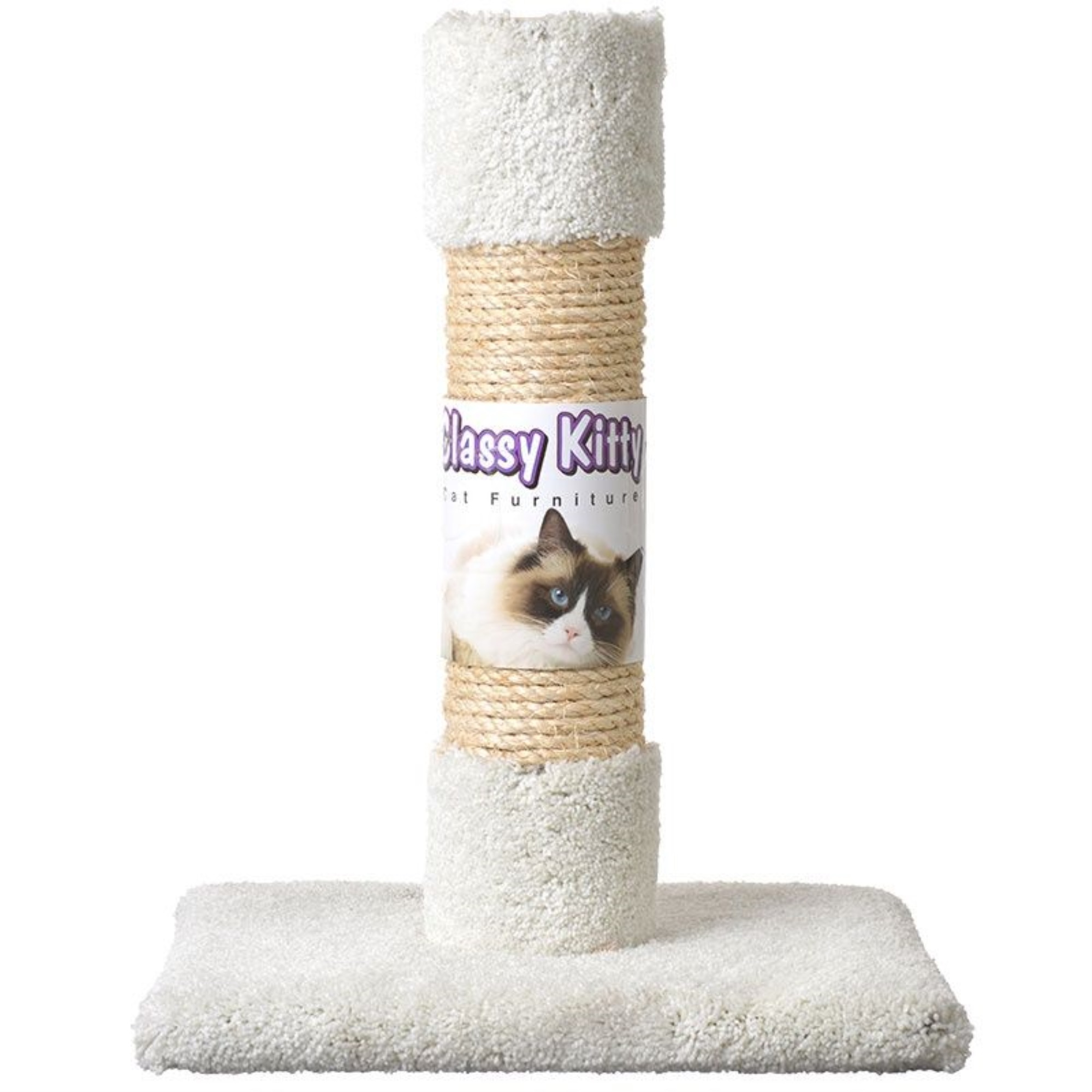 Classy Kitty Cat Decorator Scratching Post Carpet & Sisal