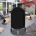 thumbnail image 3 of 210D Outdoor Barbecue Rack Cover Black Round Waterproof Sunscreen Cover 77*58Cm, 3 of 9