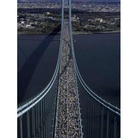 Runners Crossing the Verrazano Bridge after Starting the 1999 New York City Marathon Print Wall