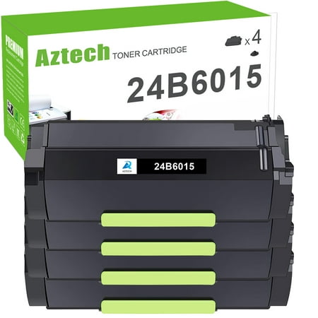 Aztech 4-Pack Compatible Toner for Lexmark 24B6015 M5155 M5163 M5170 XM5163 XM5170 Printer (Black) Established in 2011  Aztech is an international high-tech printer supplies company specializing in R&D  manufacturing  and sale. Our Aztech toner cartridges & printer ink are sold all over the world and we deliver cartridges that are produced according to the highest quality standards. Product Specification: Brand: Aztech Compatible Toner Cartridge Replacement for: Lexmark 24B6015 Compatible Toner Cartridge Replacement for Printer: Lexmark M5155/ M5163/ M5170/ XM5163/ XM5170 Pack of Items: 4-Pack Ink Color: 4 * Black Page Yield (based upon a 5% coverage of A4 paper): 4*35 000 Pages Cartridge Approx.Weight : 10.76 Pounds Cartridge Dimensions (Per Pack): 14.17 x 6.3 x 7.09 Inches Package Including: 4-Pack Toner Cartridge