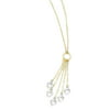 14K White And Yellow Gold 5 Hearts Charm Necklace - 44MM
