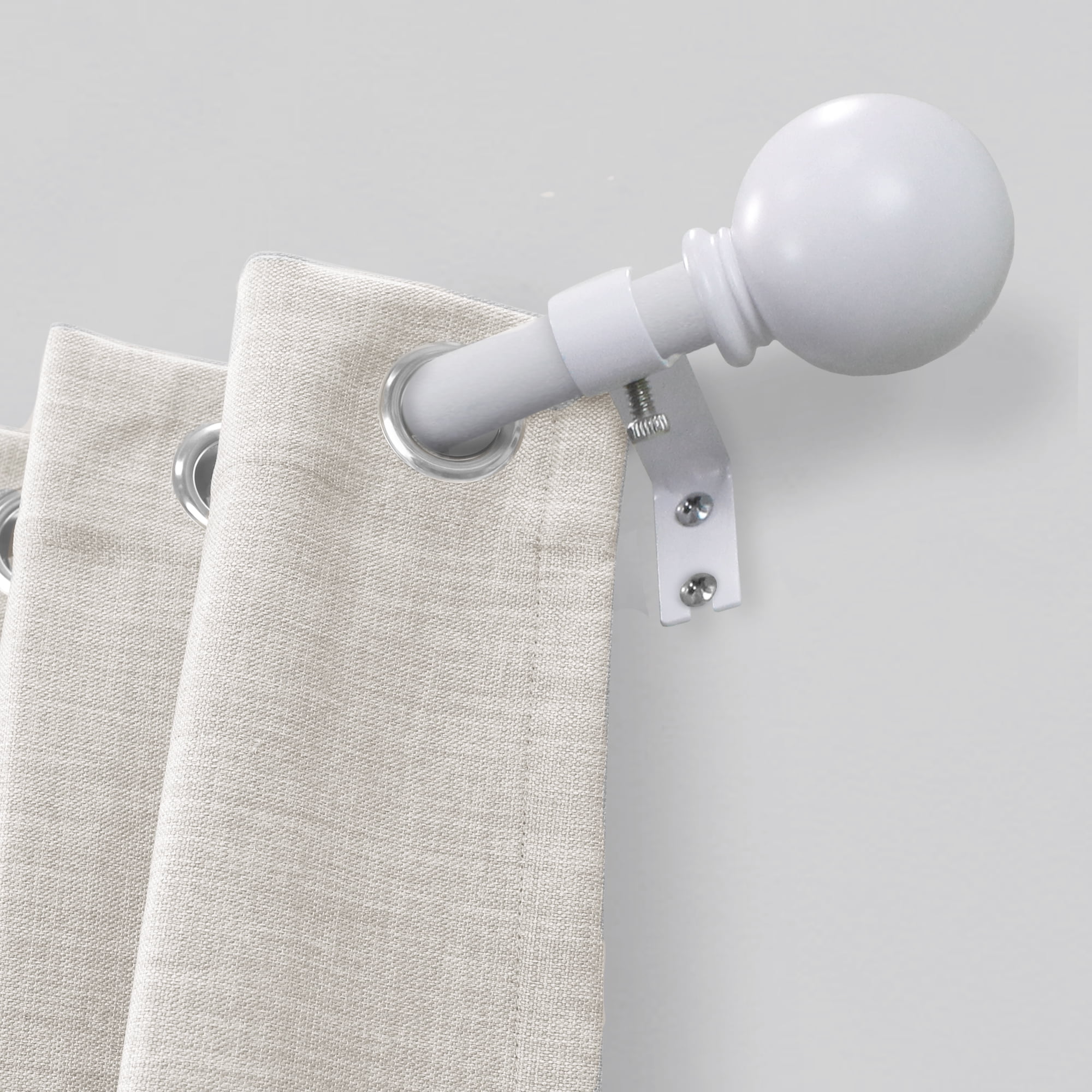 Tringle à rideaux réglable à boule Blanc 1,27 cm Mainstays, 122 à 213,4 cm