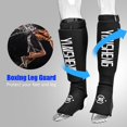 thumbnail image 4 of 1 par de protectores de pies y piernas transpirables y duraderos para MMA Boxing Karate Taekwondo (negro M), 4 of 8