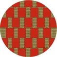 thumbnail image 1 of Ahgly Company Tapis Rond Lavable en Machine Intérieur Transitionnel Marron Clair, 6 Pieds Rond, 1 of 7