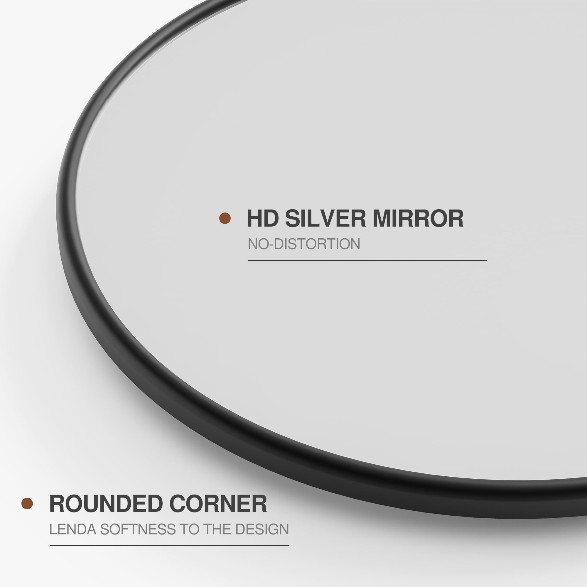 13"x9" Modern Oval Iron Frame Wall Mirror Wall Mounted Mirror,Black
