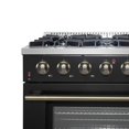 thumbnail image 4 of Forno Galiano 36-inch Freestanding Gas Range in Black with Antique Brass Design, 6 Burners, 83,000 BTU, 5.36 cu.ft. Convection Oven, 4 of 11