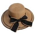 thumbnail image 2 of SPRING PARK Women Summer Beach Travel Foldable Braided Wide Brim Straw Sun Hat Cap With Bow, 2 of 8