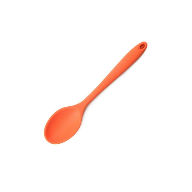 Inteprter Cuchara con mango, cucharas para comida, cocina, cuchara para cocinar, cuchara agitadora, vajilla de mantequilla para el hogar, comedor, Mostrada Naranja Inteprter HA071551-01