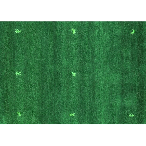Ahgly Company Indoor Rectangle Abstract Green Contemporary Area Rugs, 4' x 6'