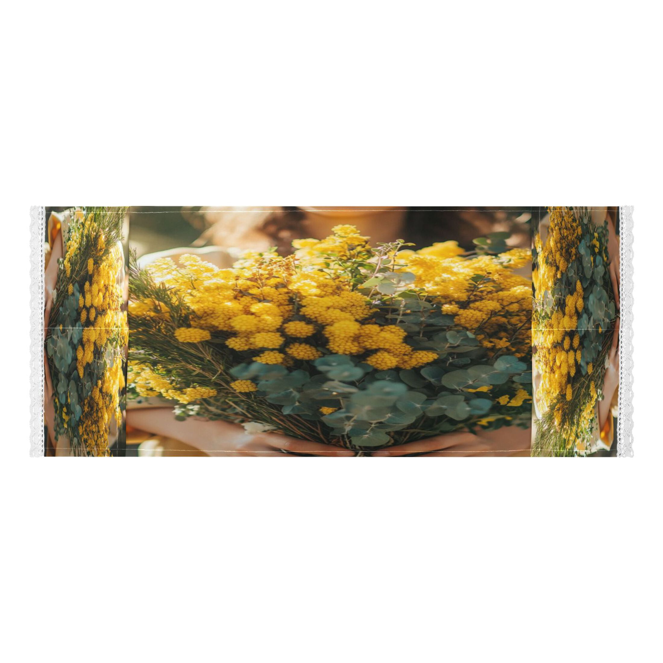 Hold Yellow FlowerWasher and Dryer Covers Dust-Proof and Oil Resistant Fridge Cover with 4 Storage Pockets Washing Machine Top Cover for Laundry Kitchen Home 51.2 x 22 In