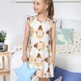 thumbnail image 4 of Balery Cute Bee Gnome Camisón de princesa para niñas, pijama de algodón con mangas abullonadas, suave y bonito.-Small, 4 of 6