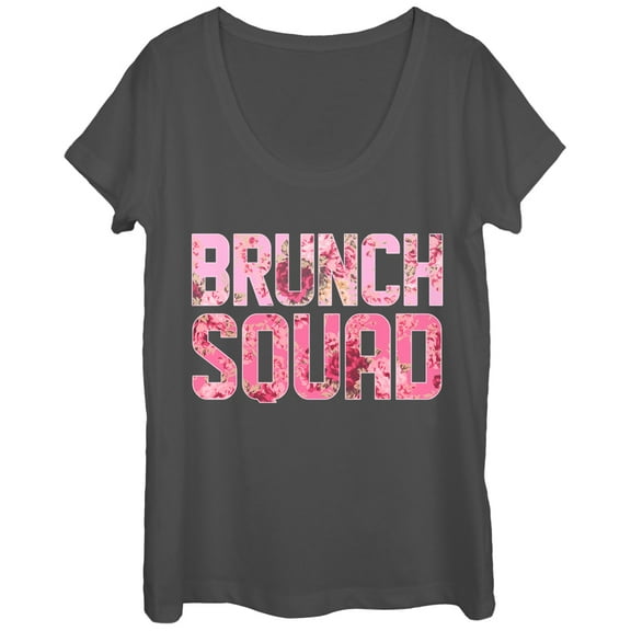 Women's CHIN UP Brunch Squad  Scoop Neck Charcoal Medium