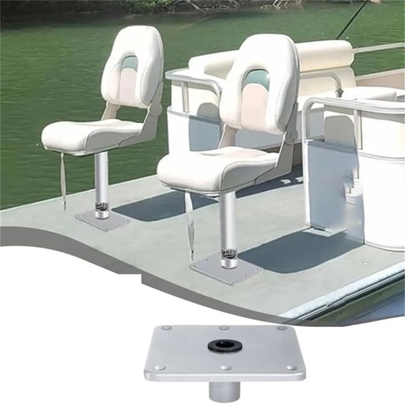 7" X 7" Boat Seat Pedestal Base With 3/4" Pin Socket, Heavy-Duty Aluminum Marine Seat Mount For Boat Captain's Chair, Fishing & Pontoon Boats (Non-Threaded)