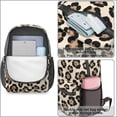 thumbnail image 4 of Brown and Beige Leopard Print 17" School Backpacks for Teens,Waterproof Oxford Fabric,S-Shape Padded Straps for School,Travel,Hiking,Camping, 4 of 6