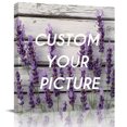 thumbnail image 2 of Spring Lavender Floral Wall Art Painting on Canvas, Botanical Flower Vintage Wood Grain Canvas Art Home Prints Wall Art Framed Modern Artwork for Living Room Bedroom Wall Decor 12x12in, 2 of 9