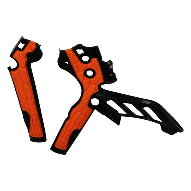 Protectores de marco para motocicleta, protección, agarre, carcasa rígida, ligera y resistente. Naranja y negro