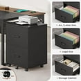 thumbnail image 5 of 71" L Shaped Executive Desk, Reversible Computer Desk with Mobile File Cabinet and Power Outlets, Large Office Desk with Storage Shelves for Home Office, Walnut, 5 of 7