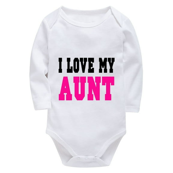 I Love My Aunt Onesie Baby Long Sleeve Going Home Outfit Baby Boy White Baby Girl Homecoming Outfit Newborn