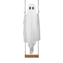 5ft Giant Gliding Ghost - Remote Control Hanging Halloween Decor with LED Lights - Spooky Outdoor Decor for Porch, Yard, Tree