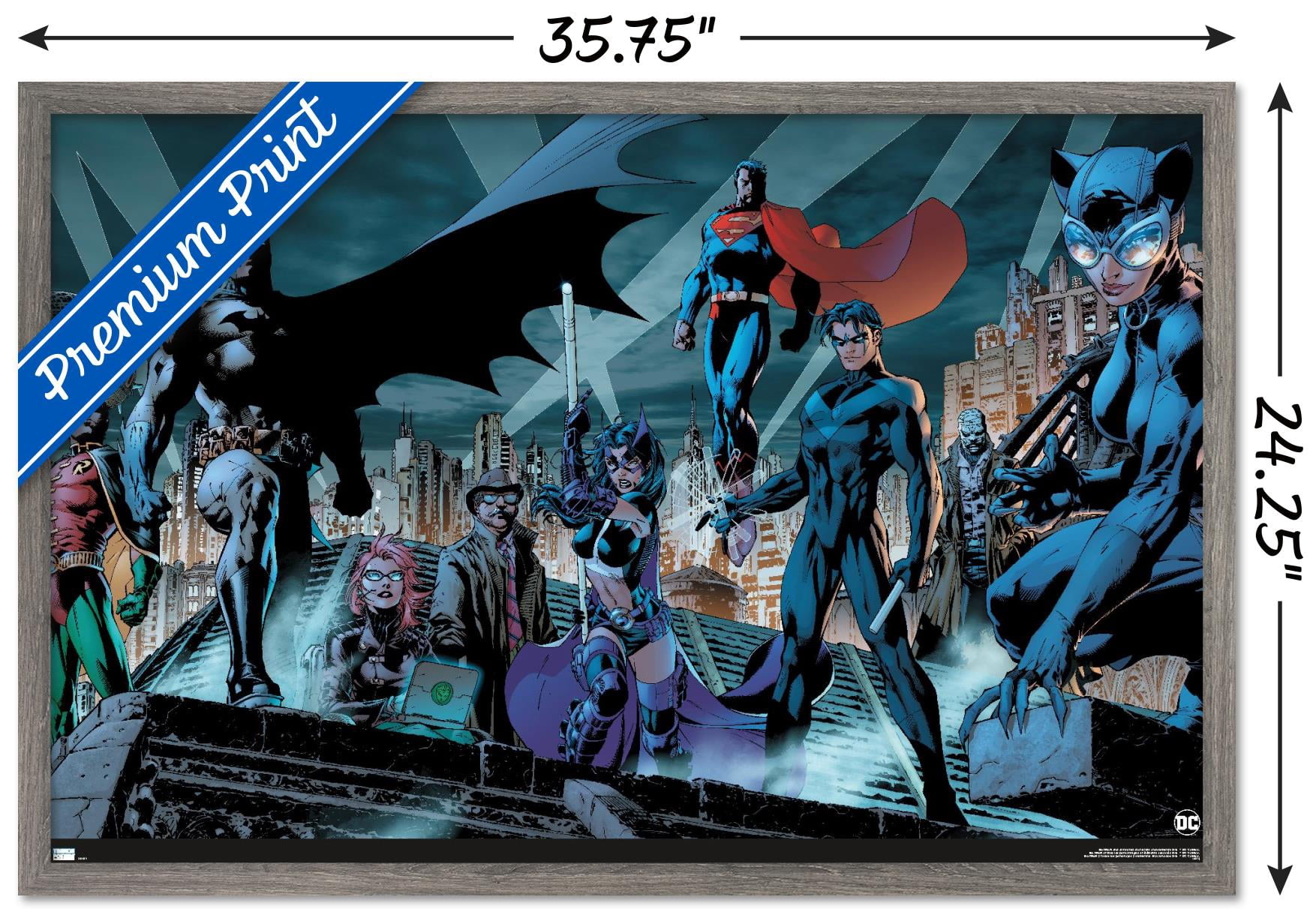 DC Comics - Batman - Skyline Wall Poster, 22.375" x 34", Framed