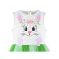thumbnail image 4 of Girls Dress Green Easter Rabbit High Low Party Holiday Casual Princess 5 Years, 4 of 6