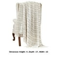 thumbnail image 5 of Veria 60 x 70 Cotton Throw with Pompom Stripe Design The Urban Port, Cream- Saltoro Sherpi, 5 of 5