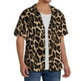 thumbnail image 2 of PAYOHTO Leopard Skin Pattern Mens Hawaiian Casual Short-sleeved Shirt Tropical Summer Beach Button Down Shirts, 2 of 7