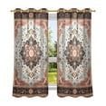 thumbnail image 2 of Retro Pattern Mandala Blackout Curtains Thermal Insulation 63 inch Grommet for Bedroom Living Room Bathroom Kitchen Windows 2 Pack, 2 of 6