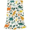 thumbnail image 2 of Balery Dinosaurs and Tropical Leaves Manta de Felpa Suave y Acogedora – Cobija de Franela Aterciopelada para Cama, Lavable y Cálida para Sofá, Mascotas, Transpirable-60"x50", 2 of 7