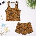thumbnail image 6 of Psesaysky Capybara Print Girls Tankini Two Piece Swimsuits Bathing Suits for Girls Round Neck Swim Tank Top and Drawstring Bottoms for 6-15Y, 6 of 7