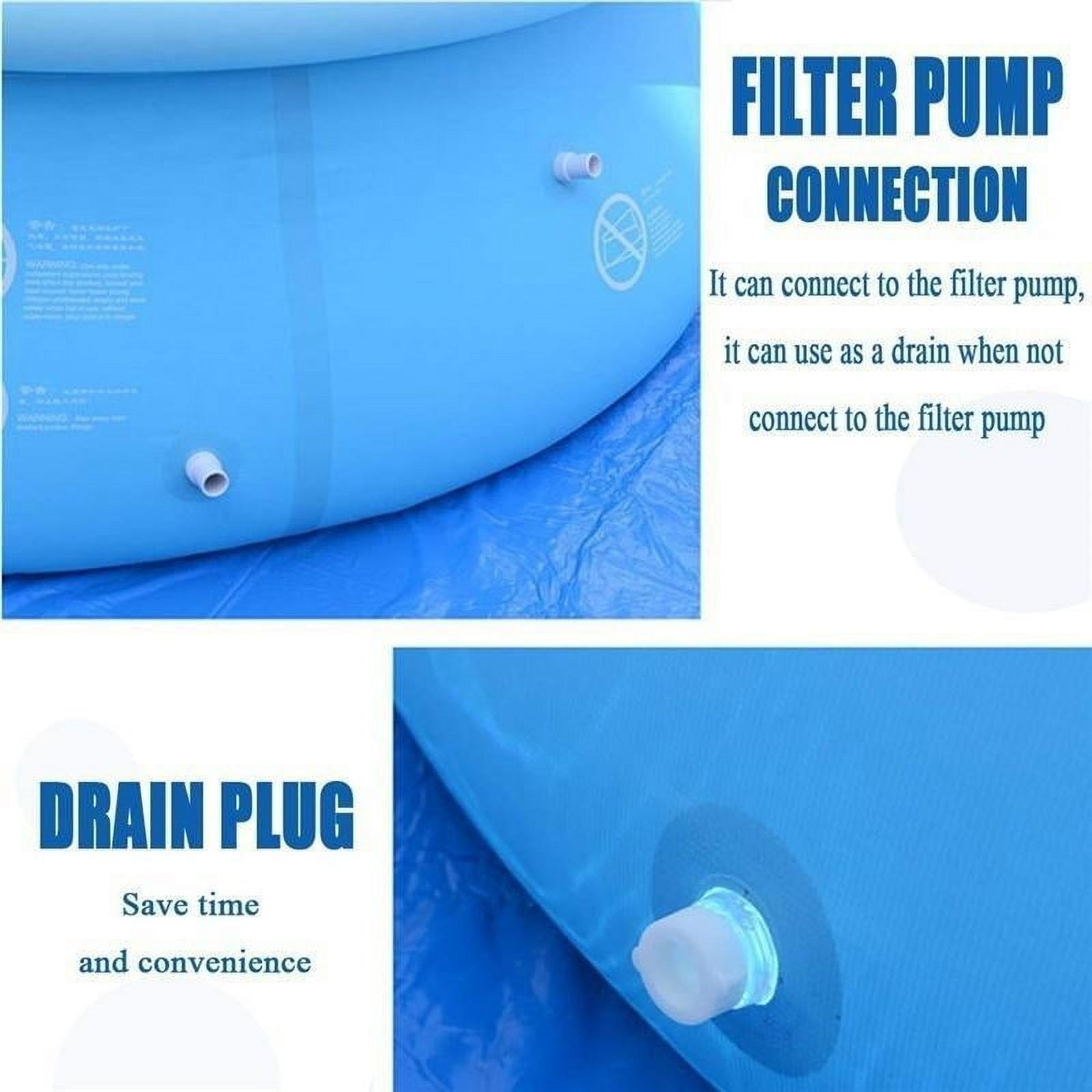 Inflatable Swimming Pool for Kids & Adults - 10 Ft x 30 In Large Inflatable Pool with Air Pump Suitable for Backyard Garden Patio Summer Water Play Party Outdoor