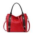 thumbnail image 7 of Genuine cowhide leather women's handbag lychee pattern large capacity casual single-shoulder tote, 7 of 7