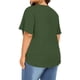 thumbnail image 3 of Karight Womens Plus Size Tops Short Sleeve V Neck Tunic Casual Loose Fit Summer Shirt Pleated Curve Hem Side Split Blouses, 3 of 7
