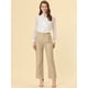 thumbnail image 3 of INSPIRE CHIC Pantalones a cuadros casuales para mujer, bolsillos, pierna recta, trabajo, oficina, pantalones Beige caqui claro XL, 3 of 5