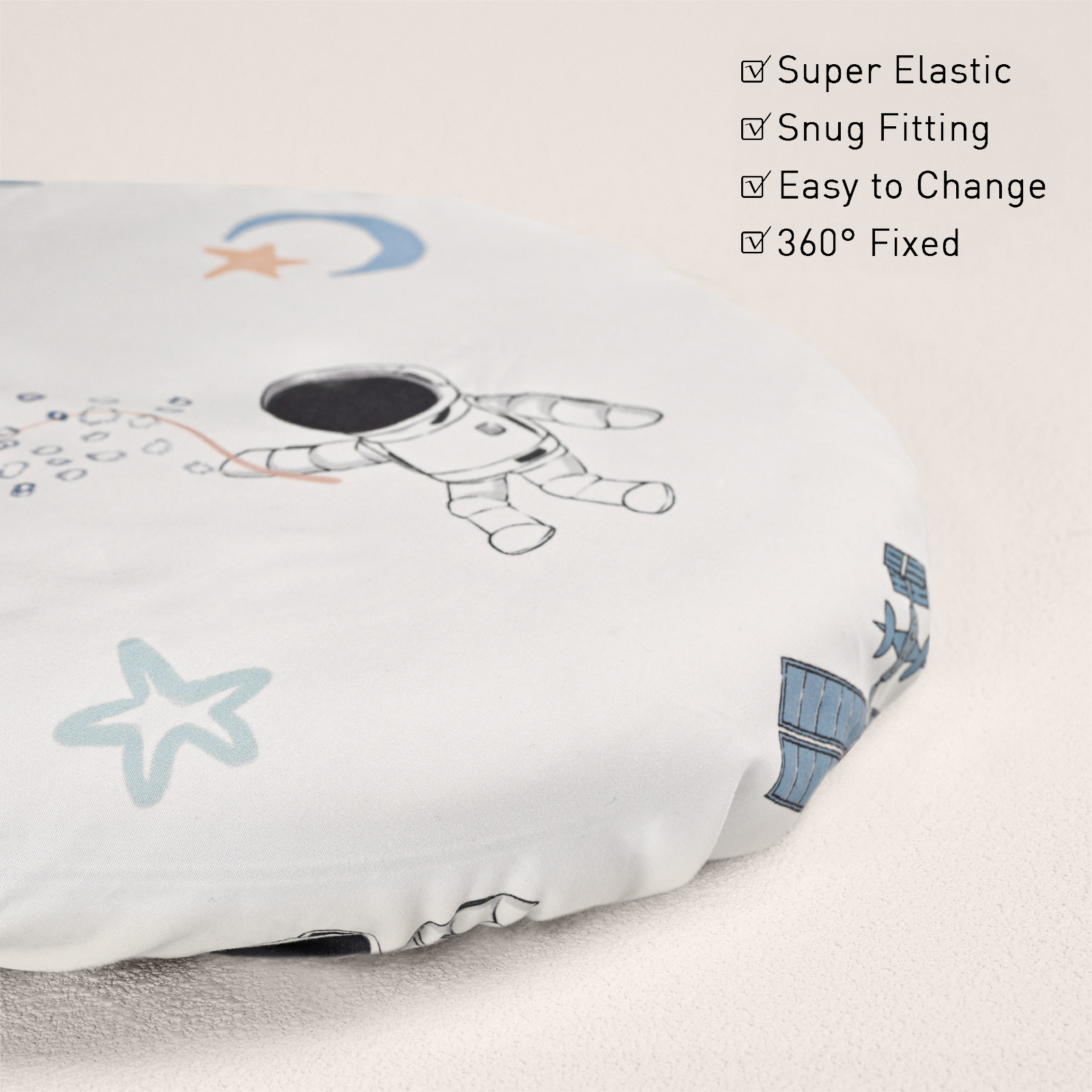 Gllquen Baby Fitted Bassinet Sheets 4-Pack, Astronaut photo 3