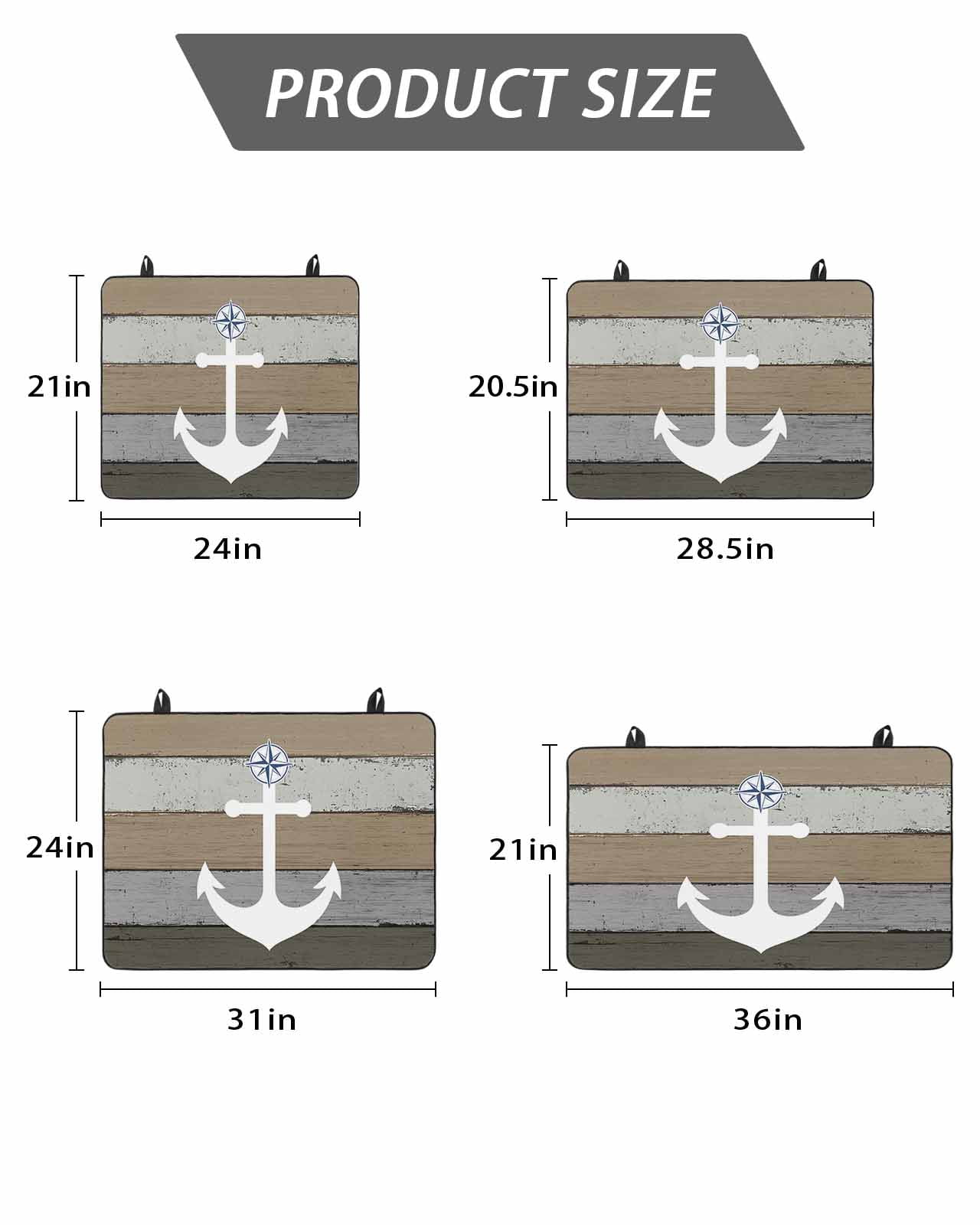 Stove Top Covers for Electric Stove, Anchor Brown Glass Stovetop Cover Protector, Nautical Grey Rustic Farmhouse Wood Grain Induction Cooktop Protector Oven Mat for Kitchen Countertop 31"x24"