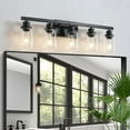 thumbnail image 2 of ACE-LIGHTS,5-Lights Rustic Bathroom Light Fixture(Bulbs Not Included),Bathroom Sconce,Farmhouse Vanity Lights Fixture for Bathroom,Dressing room,Living Room,Bedroom(Black), 2 of 8
