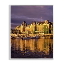 Stupell Industries City Boat Harbor Town & City Photography White Framed Art Print Wall Art, 24 x 30