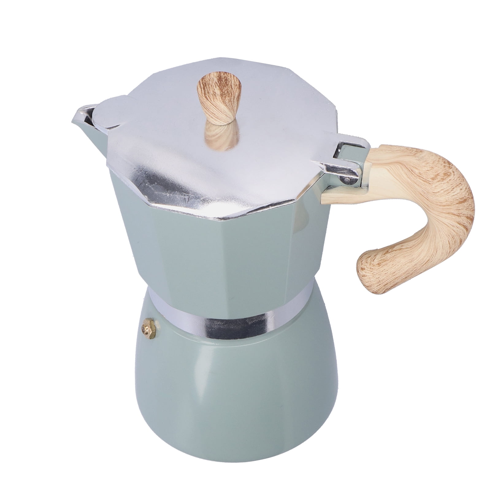 YAHHU 300ML 6-Cup Aluminum Stovetop Espresso Maker, Premium Classic Moka Pot Coffee Kettle for Gas and Camping Stoves, Authentic Italian Style Brewing, Cyan Blue Color (10.14 oz / 300 ml)