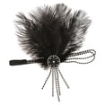 thumbnail image 1 of Diadema Zulema Vintage negra con cristales Charleston disfraz, 1 of 8