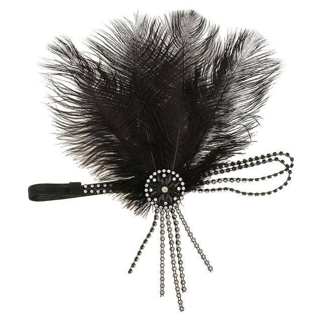 Diadema Zulema Vintage negra con cristales Charleston disfraz