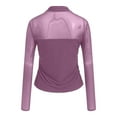 thumbnail image 7 of Gubotare Women's Sexy Sheer Long Sleeve Tops Crew Neck Mesh Ruched Going Out Shirts Blouse Date Night Outfits (Purple,L), 7 of 7