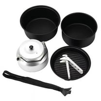 TOP! 5-Piece Non-Stick Camping Cookware Set with Kettle, Ideal for Outdoor Cooking and Adventures, Easy to Clean