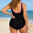 thumbnail image 4 of Women's One Piece Swimsuit Plus Size Swimsuit for Women Tummy Control Front Zipper Swimwear for Summer, 4 of 7