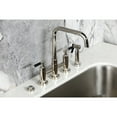 thumbnail image 4 of Kingston Brass KS8286CKLBS Kaiser Two-Handle 4-Hole Deck Mount Bridge Kitchen Faucet with Brass Side Sprayer in Polished Nickel, 4 of 8
