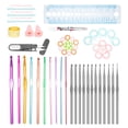 thumbnail image 3 of 100 Pcs Sewing Knitting Supplies Crochet Hooks Set Knit Yarn Weave Knitting Needle Clip Marker Tool Set Gauge Scissors Stitch Holders Crocheting Tools, 3 of 7