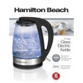 thumbnail image 3 of Hamilton Beach Bouilloire électrique en verre 1,7 L avec arrêt automatique et protection contre l’ébullition à sec, 1500 watts, modèle 40855C, 3 of 9